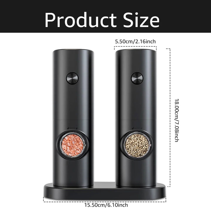Electric Pepper and Salt Mill Set - SpiceLite-Black without a base-Nora Luxe