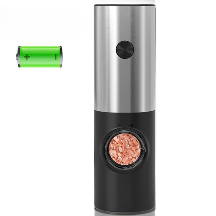 Electric Pepper and Salt Mill Set - SpiceLite-Silver-Nora Luxe