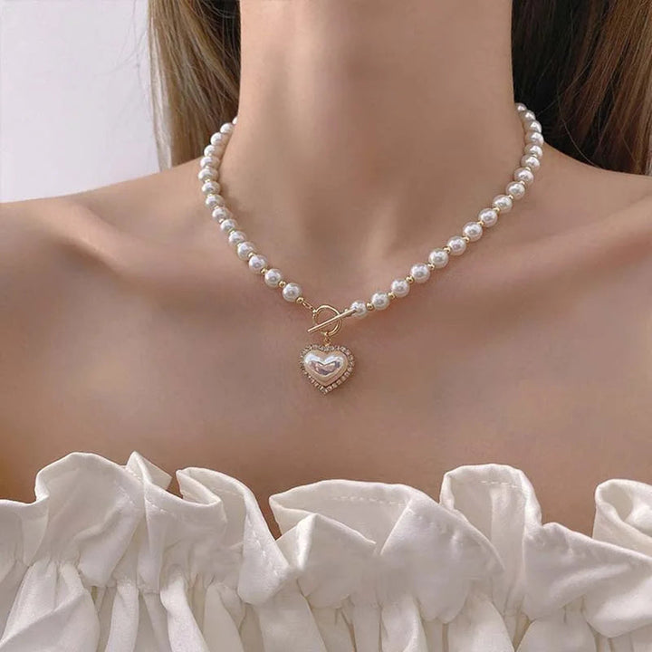 Elegance in Flight Pearl Necklace-Nora Luxe