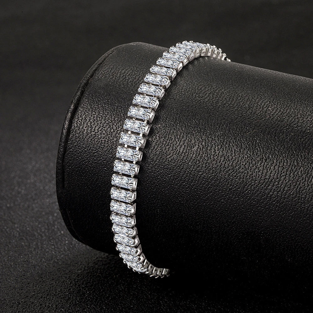 Elegant 925 Silver Bracelet with Crystals-Nora Luxe