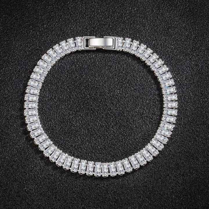 Elegant 925 Silver Bracelet with Crystals-Nora Luxe