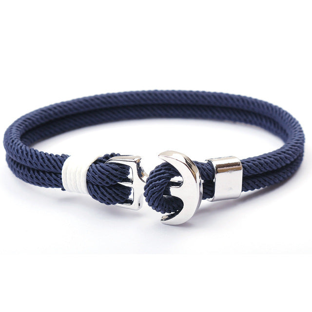 Elegant Anchor Bracelet | Nautical Charm | Adjustable Fit-Fishtail - Black-Nora Luxe