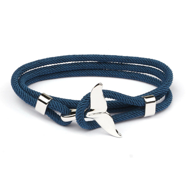 Elegant Anchor Bracelet | Nautical Charm | Adjustable Fit-Fishtail - Black-Nora Luxe