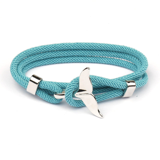 Elegant Anchor Bracelet | Nautical Charm | Adjustable Fit-Fishtail - Sky Blue-Nora Luxe