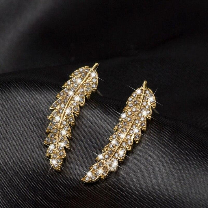 Elegant Angel Wing Earrings | Sterling Silver Dangle Jewellery-Gold-Nora Luxe