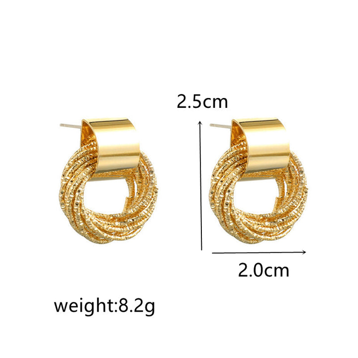 Elegant Circle Stud Earrings | Simple and Stylish-Gold-Nora Luxe
