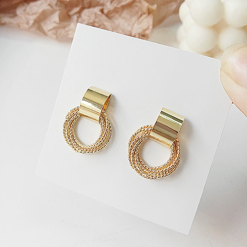 Elegant Circle Stud Earrings | Simple and Stylish-Gold-Nora Luxe