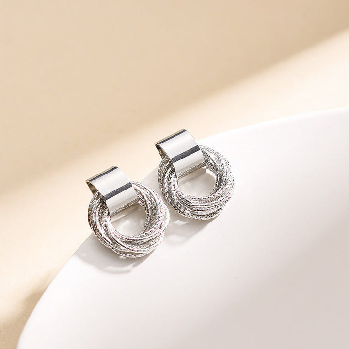 Elegant Circle Stud Earrings | Simple and Stylish-Gold-Nora Luxe