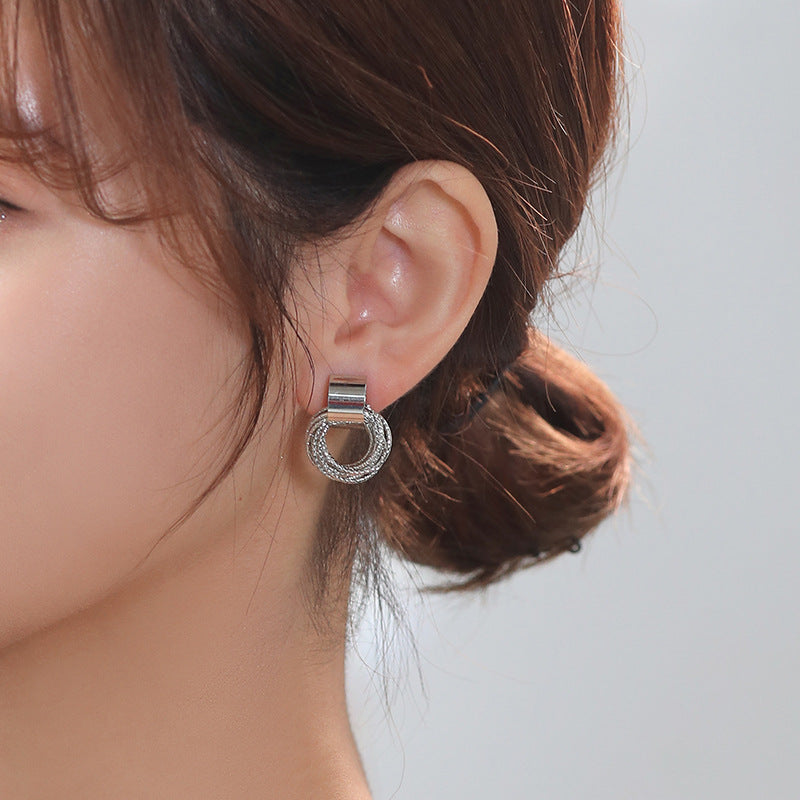 Elegant Circle Stud Earrings | Simple and Stylish-Gold-Nora Luxe