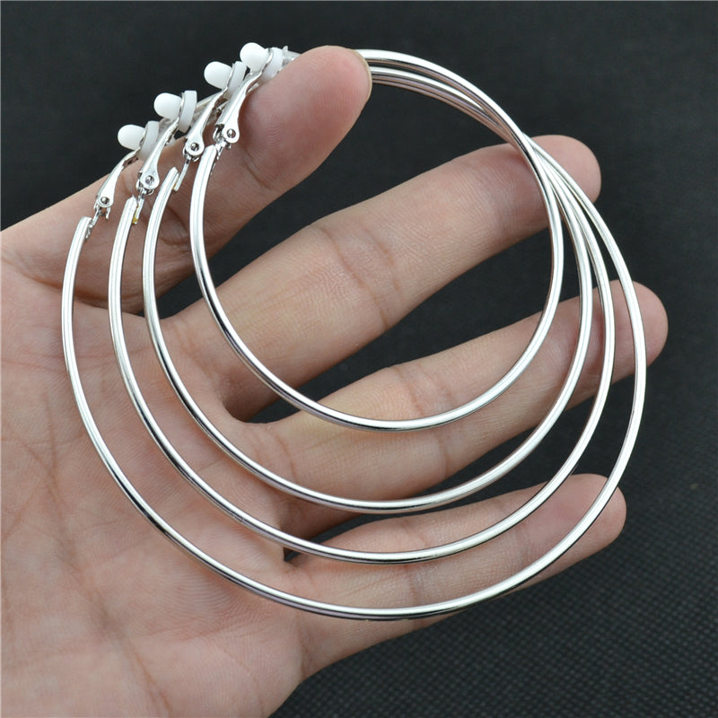 Elegant Crystal Clip-On Earrings | Comfortable Non-Pierced Jewellery-Silver clip 3cm-Nora Luxe