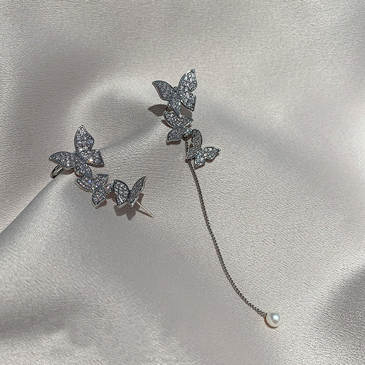 Elegant Dangle Earrings | Rhinestone Sparkle-Butterfly crystal-Nora Luxe