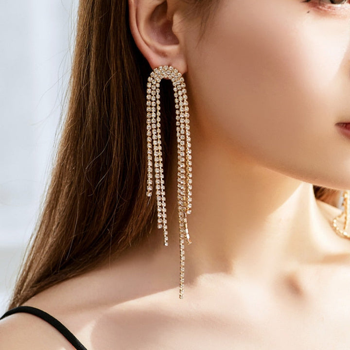 Elegant Dangle Earrings | Rhinestone Sparkle-Crystal Commandments-Nora Luxe