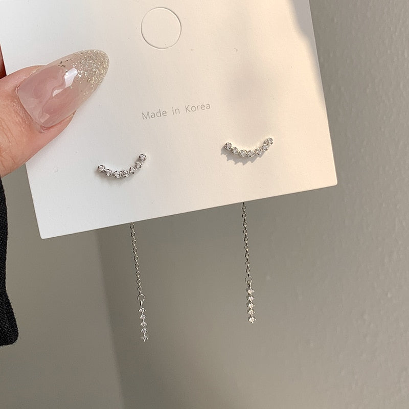 Elegant Dangle Earrings | Rhinestone Sparkle-Crystal Commandments-Nora Luxe