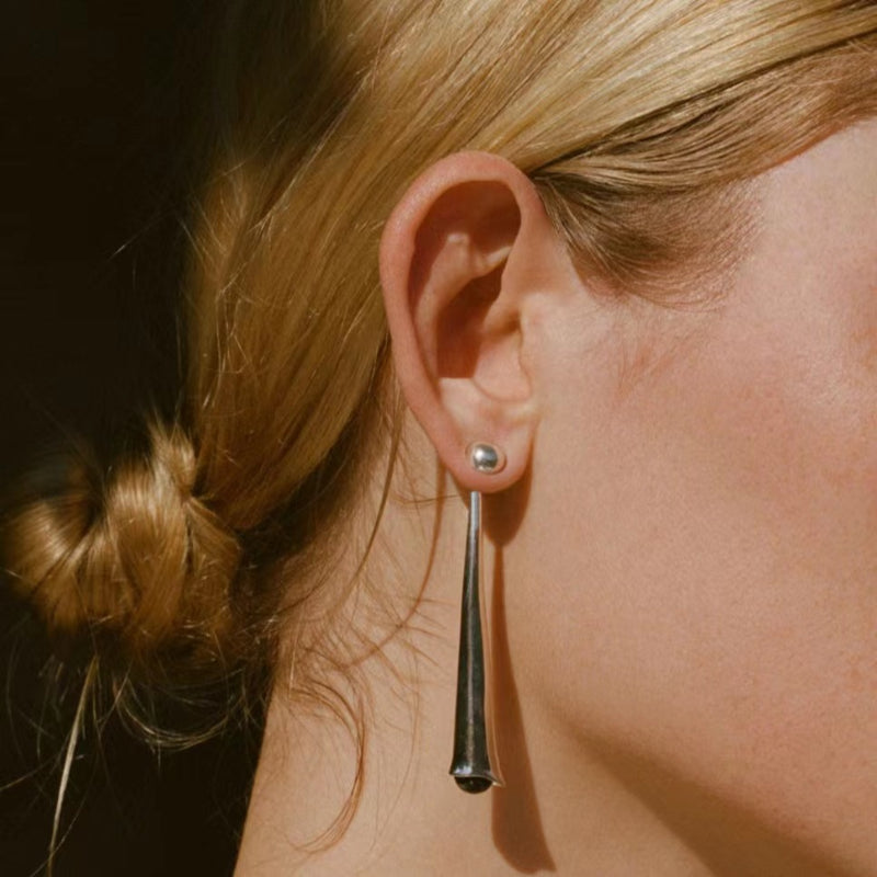 Elegant Drop Earrings for Women-Gold Black-Nora Luxe