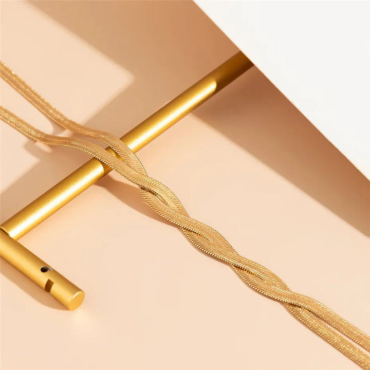 Elegant Long Chain Necklace | Classic Jewellery for Women-Flat Gold-Nora Luxe