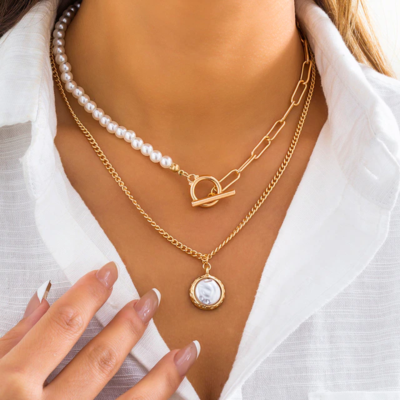 Elegant Multi-Layer Pearl Necklace | Timeless Statement Jewellery-Matilda-Nora Luxe
