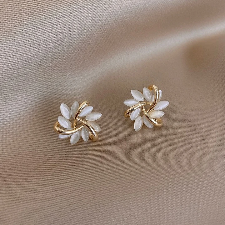 Elegant Opal Flower Petal Earrings | Sophisticated and Stylish-Nora Luxe