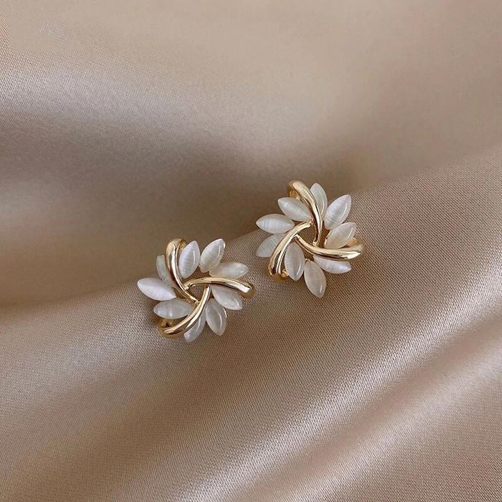 Elegant Opal Flower Petal Earrings | Sophisticated and Stylish-Nora Luxe
