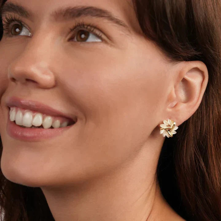 Elegant Opal Petal Stud Earrings | Women's Jewellery-Nora Luxe