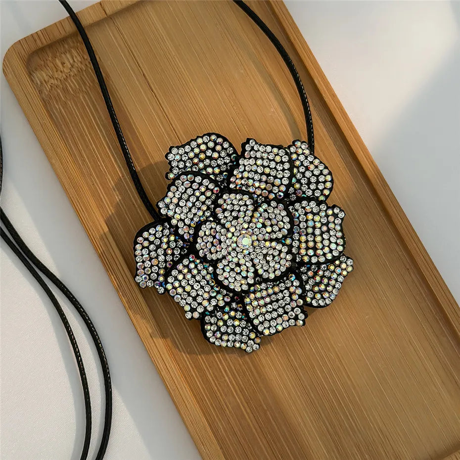 Elegant Rhinestone Rose Choker Necklace | Sophisticated Jewellery for Women-Nora Luxe
