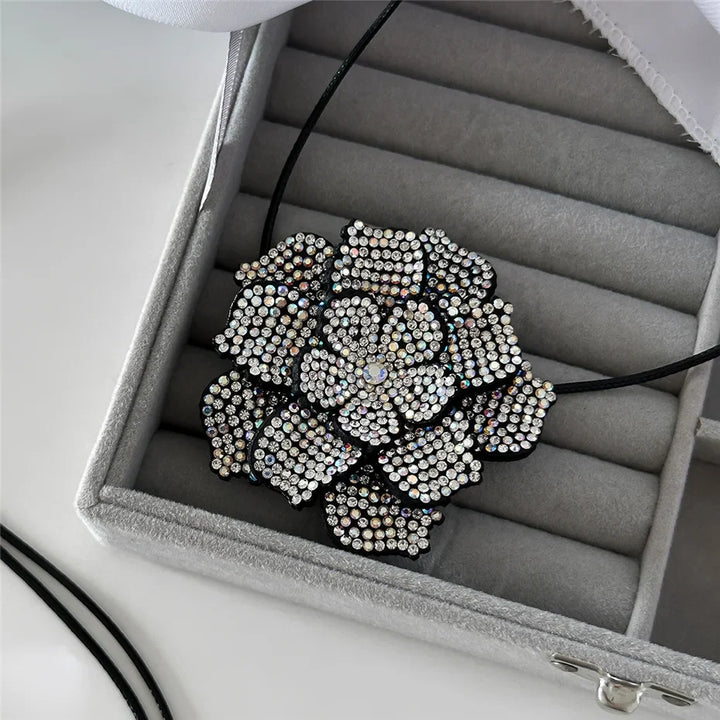 Elegant Rhinestone Rose Choker Necklace | Sophisticated Jewellery for Women-Nora Luxe