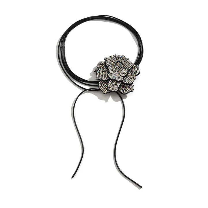 Elegant Rhinestone Rose Choker Necklace | Sophisticated Jewellery for Women-Nora Luxe