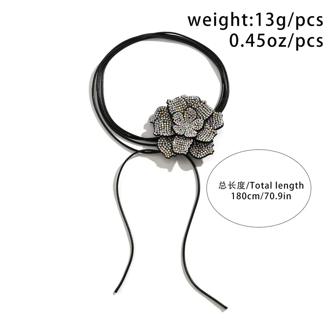Elegant Rhinestone Rose Choker Necklace | Sophisticated Jewellery for Women-Nora Luxe