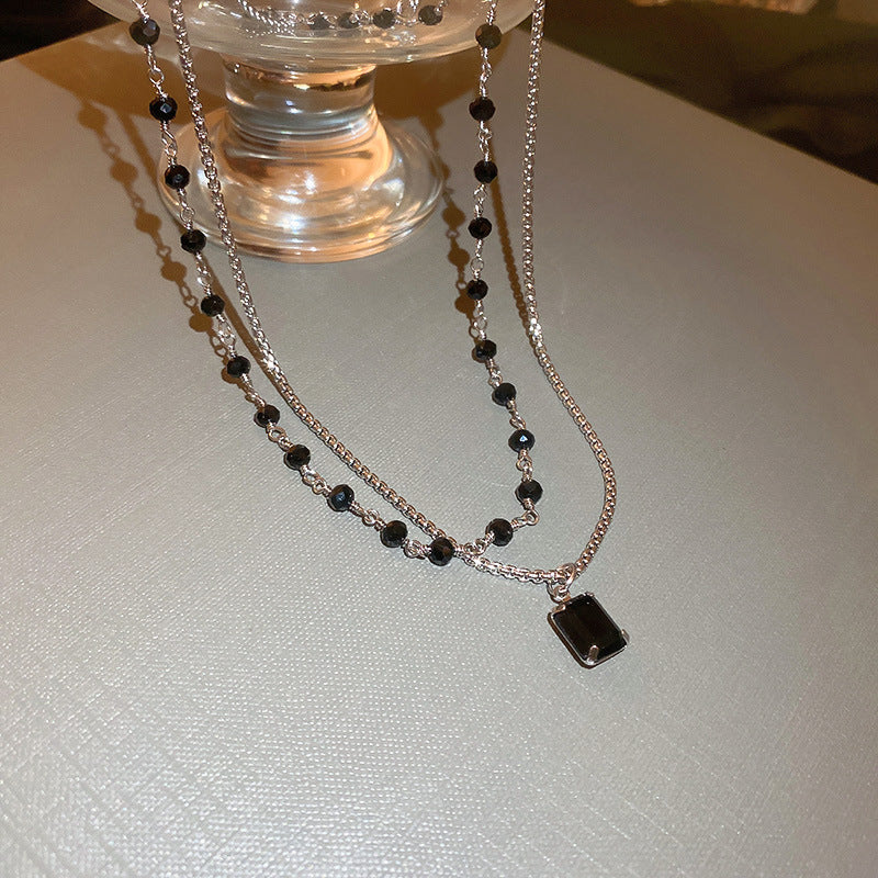 Elegant Silver Double Chain Necklace-Nora Luxe
