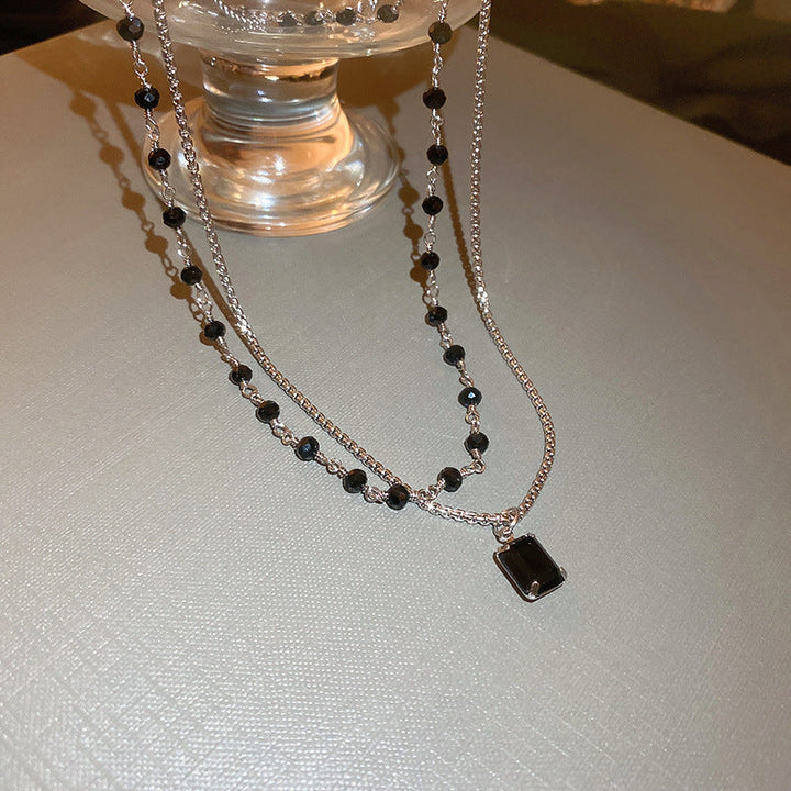 Elegant Silver Double Chain Necklace-Nora Luxe