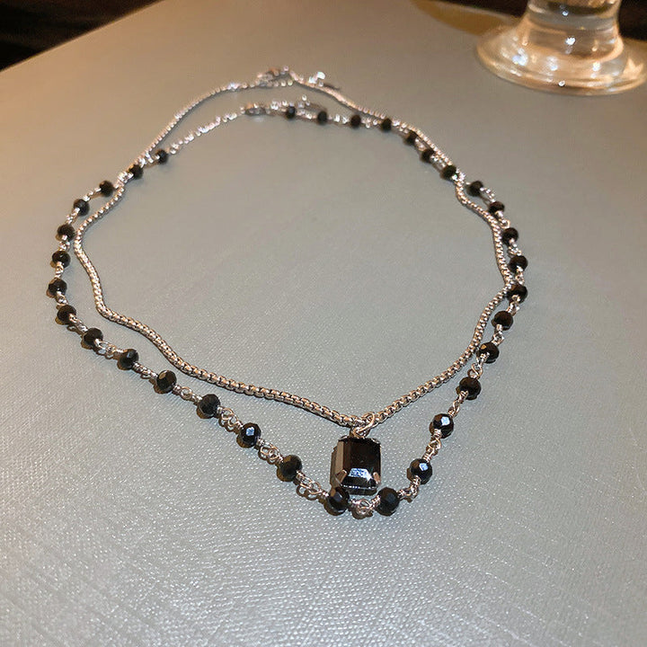 Elegant Silver Double Chain Necklace-Nora Luxe