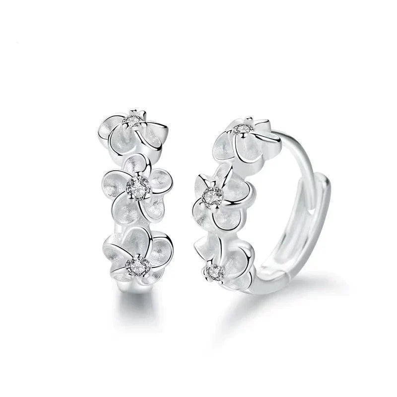 Elegant Silver Earrings with Floral Design-Nora Luxe
