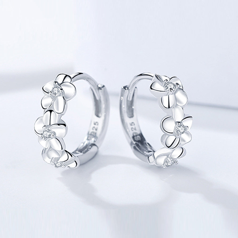Elegant Silver Earrings with Floral Design-Nora Luxe