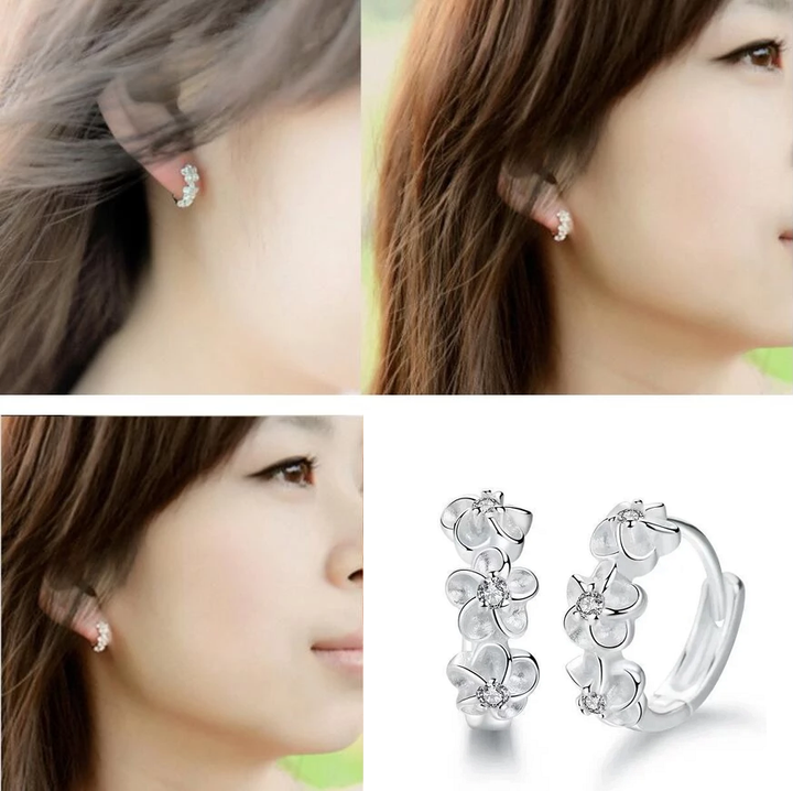 Elegant Silver Earrings with Floral Design-Nora Luxe