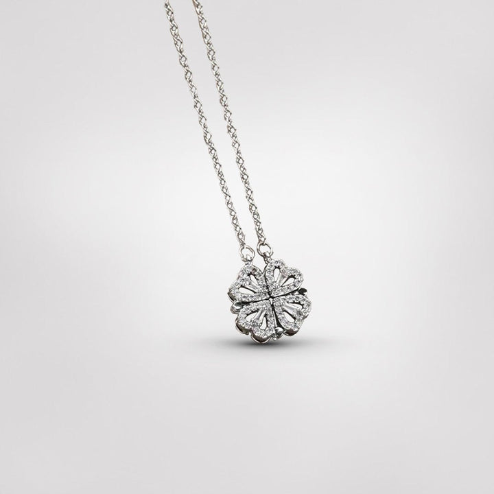 Elegant Silver Four-Leaf Clover Necklace | Good Luck Charm-Gold-Nora Luxe