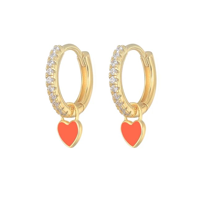 Elegant Silver Hoop Earrings - Women's Fashion Jewellery-Golden Orange-Nora Luxe
