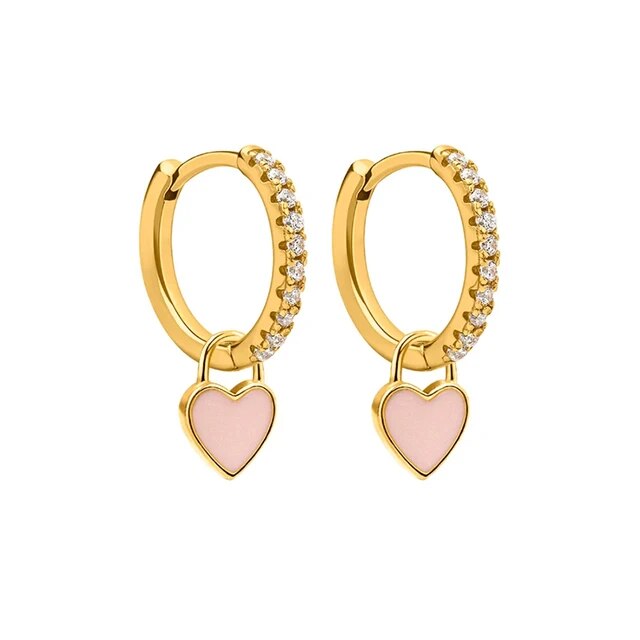 Elegant Silver Hoop Earrings - Women's Fashion Jewellery-Golden Pink-Nora Luxe
