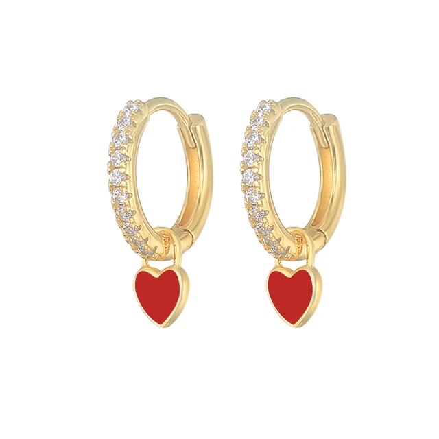 Elegant Silver Hoop Earrings - Women's Fashion Jewellery-Golden Red-Nora Luxe