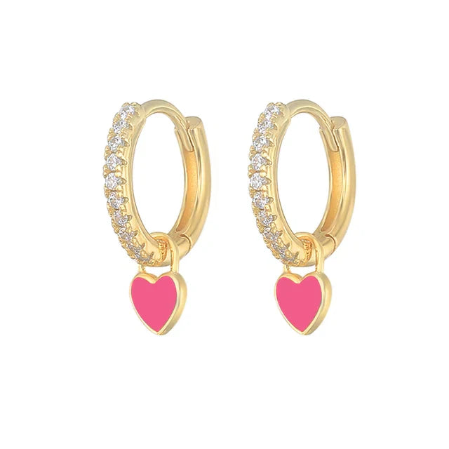 Elegant Silver Hoop Earrings - Women's Fashion Jewellery-Golden Rose Red-Nora Luxe