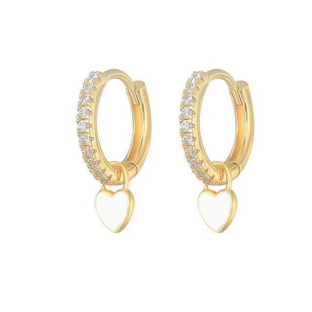 Elegant Silver Hoop Earrings - Women's Fashion Jewellery-Golden White-Nora Luxe