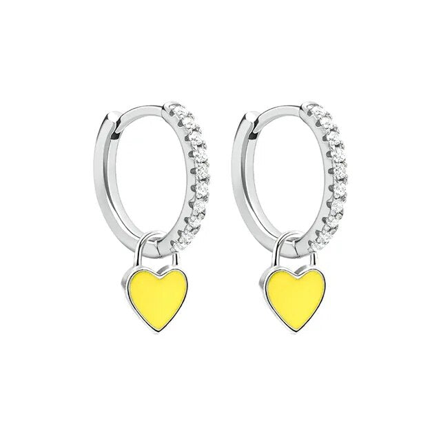 Elegant Silver Hoop Earrings - Women's Fashion Jewellery-Golden Yellow-Nora Luxe