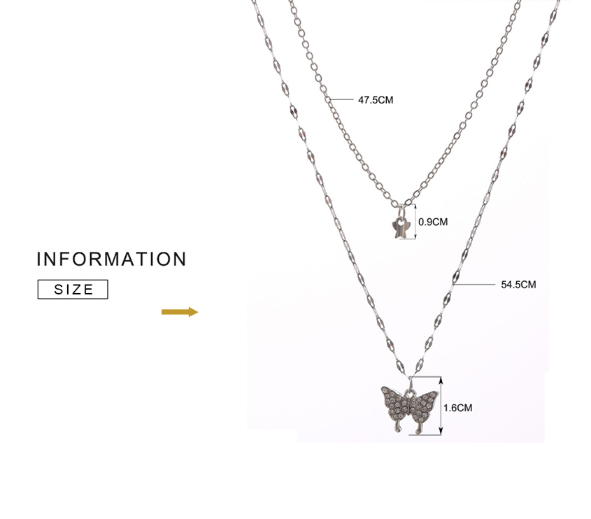 Elegant Silver Necklace Set with Shimmering Butterfly | Sophisticated Jewellery-Nora Luxe