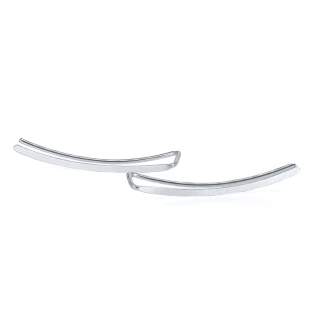 Elegant Sterling Silver Ear Cuff for Women | Smooth Long Line Design-Silver-Nora Luxe