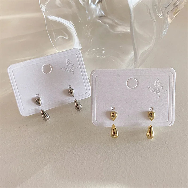 Elegant Teardrop Stud Earrings | Classic Women's Jewellery-GOLD-Nora Luxe