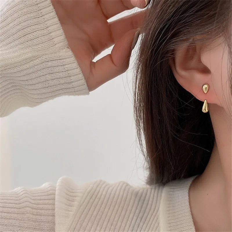 Elegant Teardrop Stud Earrings | Classic Women's Jewellery-GOLD-Nora Luxe