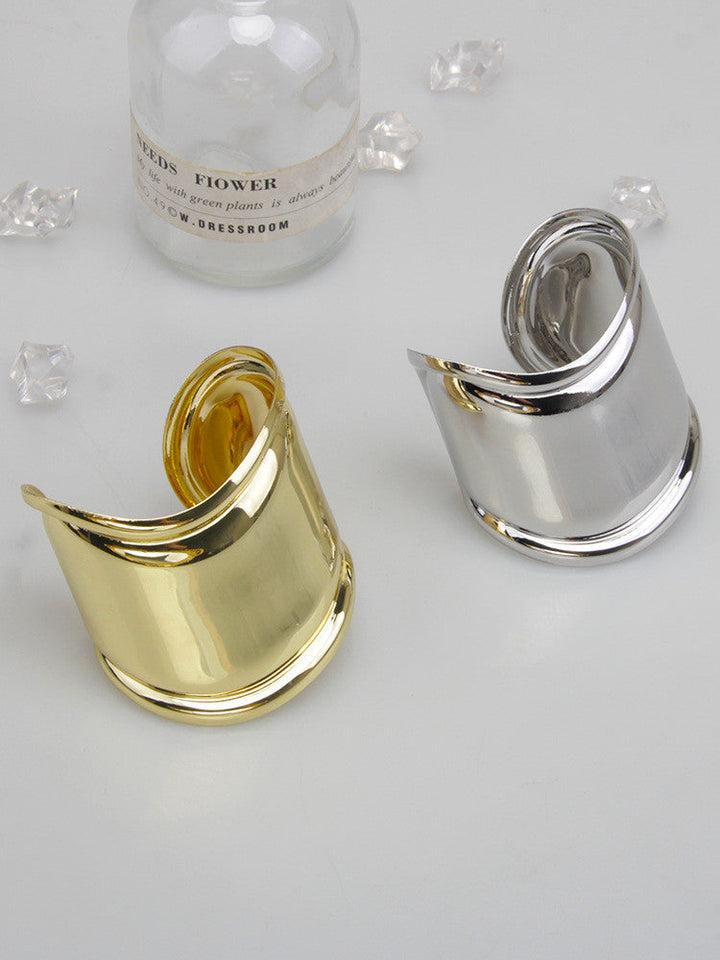 Elegant Wave Bracelet in Sterling Silver-Gold-Nora Luxe