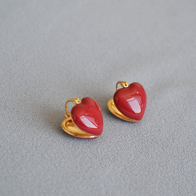 Elegant White Teardrop Earrings | Love-Inspired Dangle Design-Heart Cream-Nora Luxe
