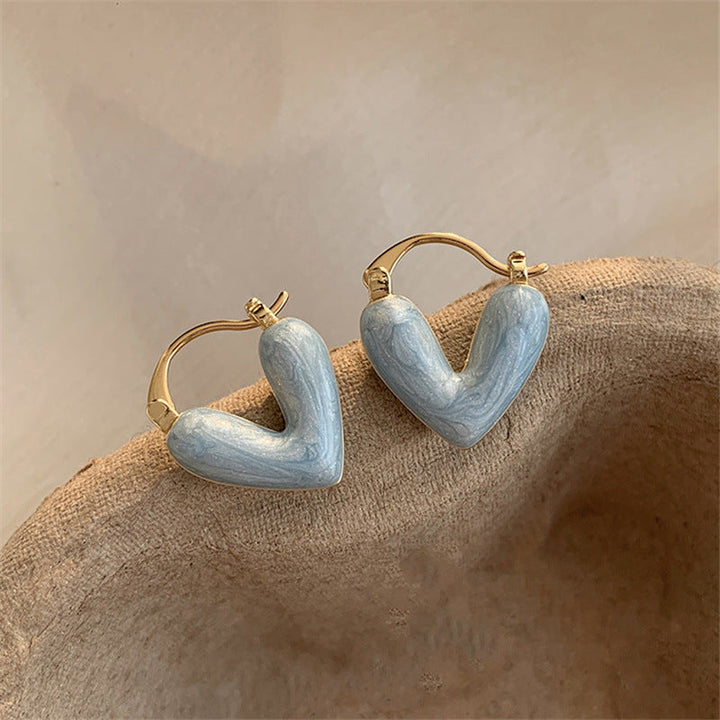 Elegant White Teardrop Earrings | Love-Inspired Dangle Design-Heart Cream-Nora Luxe