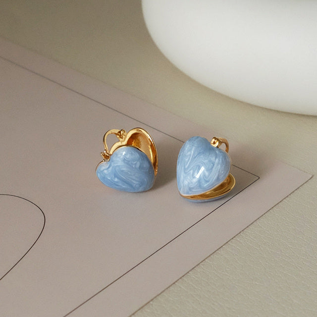 Elegant White Teardrop Earrings | Love-Inspired Dangle Design-Heart Cream-Nora Luxe