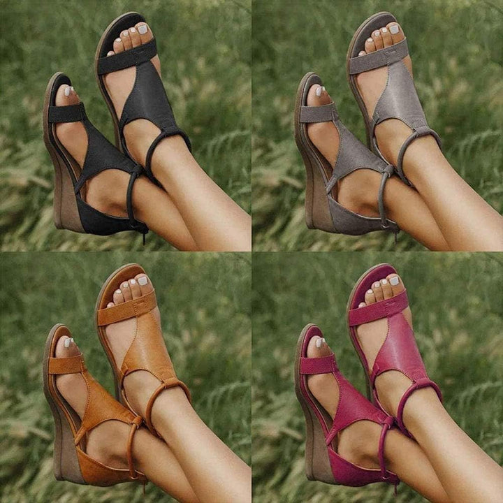 ElevateStyle Sandals | Women's Sandals with Elevated Heel and Ankle Strap Design-Black-6-Nora Luxe