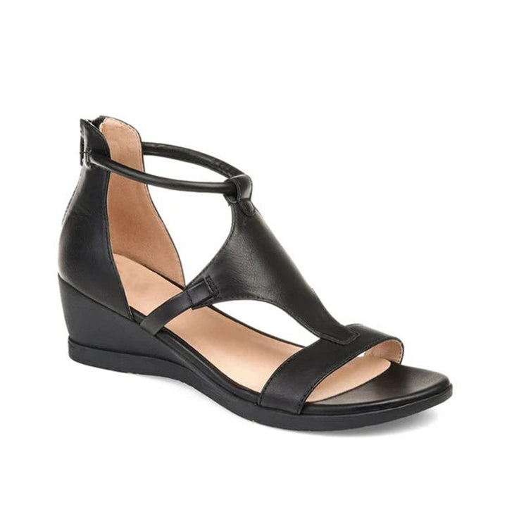 ElevateStyle Sandals | Women's Sandals with Elevated Heel and Ankle Strap Design-Black-6-Nora Luxe